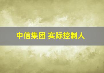 中信集团 实际控制人